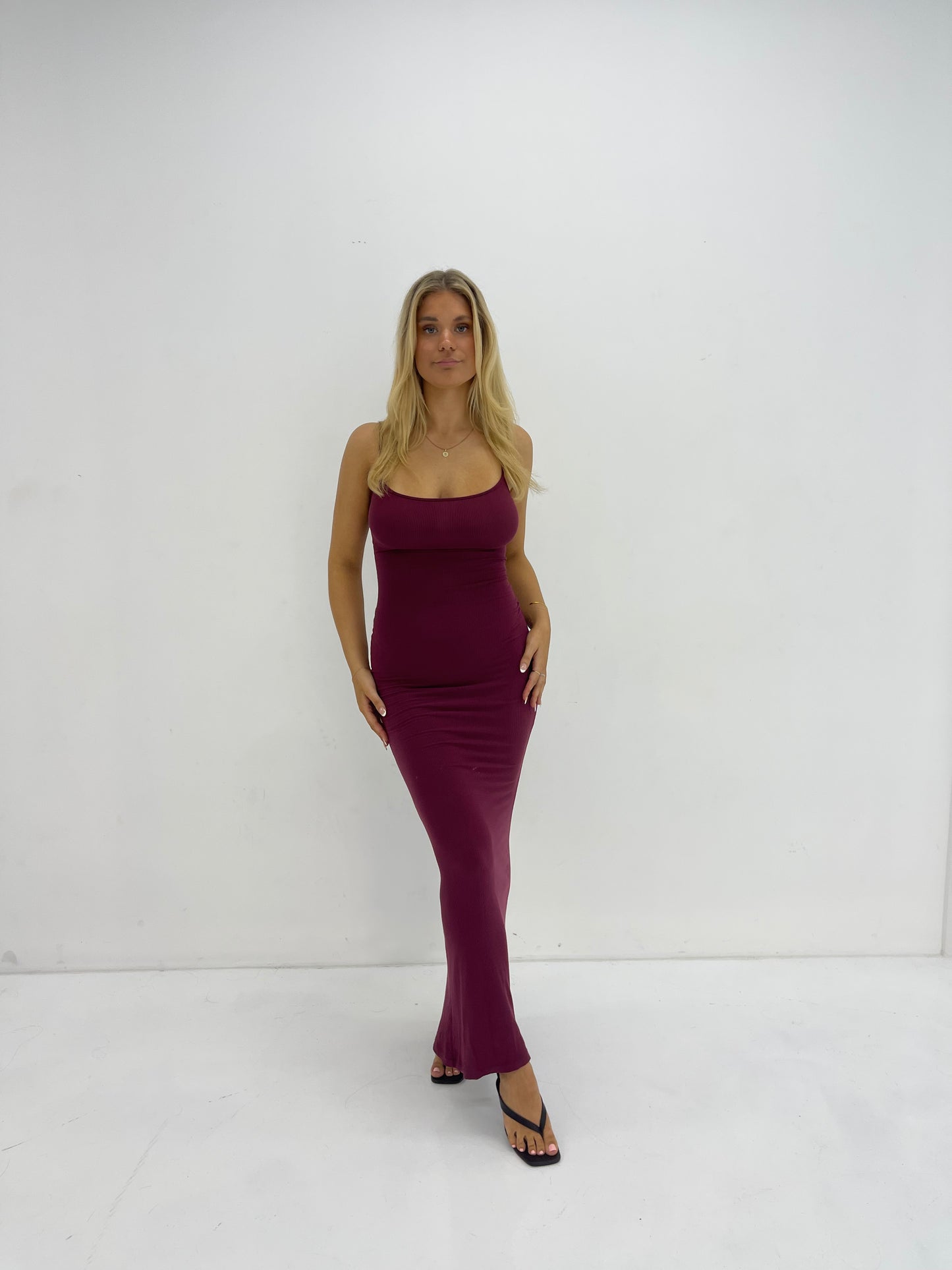 WINE LOUNGE SLIP DRESS